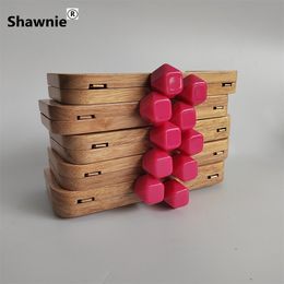 Bag Parts Accessories 1 piece Rose Red Candy Clasp Natural Wood Frame For DIY Wood Purse Frames Ladies Evening Pen Handle Wholesale Wood Obag Hanger 230816