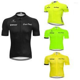 Racing Sets Strvav Cycling Jersey 2023 MTB Mountain Bike Race Shirts Short Sleeve Quick-Dry Male's Bicycle Wear Pro Team Jerseys