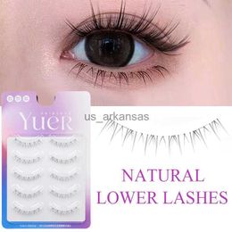 False Eyelashes 5pairs Natural Lower False Eyelashes Japanese Style Thin Band Wispy Lashes Extension Korean Fashion Cosplay Makeup Products HKD230817