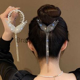 New Women's Fashion Angel Wings Tassel Hair Clip Girls Metal Pill Head Grasping Clip Coiled Hair Headdress Hair Ornaments Gift x0817