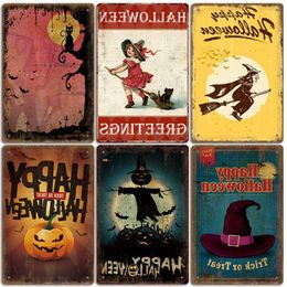 new Halloween retro American home tin painting bar cafe background wall frameless decorative paintings Living Room Home decor Size 20X3 Mpeb