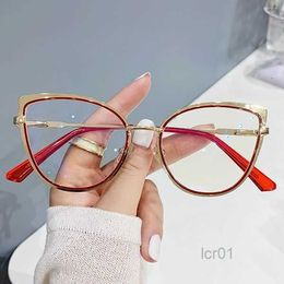 Sunglasses Retro Cat Eye Anti-blue Light Glasses Women Men Computer Optical High Quality Metal Frame Plain5rn0