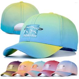 Ball Caps Brand Gradient Hats For Women Fashion Letter Embroidered Bright Baseball Cap Adjustable Outdoor Female Streetwear Hat