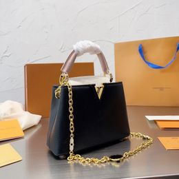 Luxury Classic Designer Handbag Women's Genuine Leather Metal Chain Shoulder Bag 23 New French Brand Capuchines Crossbody Bag High Quality Shopping Bags