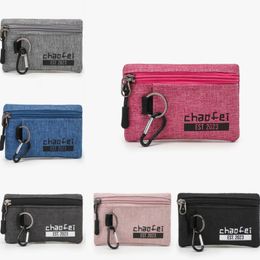 DHL200pcs Coin Purses Women Oxford Letter Printing Plain Waterproof Protable Short Wallets Mix Color