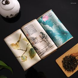 Tea Napkins Super Chinese High-end Absorbent Thick Napkin Set Accessories Towel Painted Mats Professional Table Ragtea