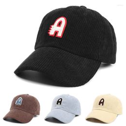 Ball Caps Autumn Winter 2023 Letter Embroidery Gorras Baseball Cap Women Korean Fashion Corduroy Hip Hop Hats Man Snapback Casquette