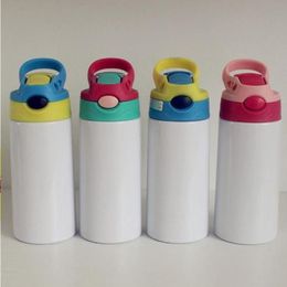 fedex DIY cup sublimation 12oz watter bottle stainless steel sippy cup straw cups good quality for kids Qihof