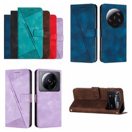 PU Leather Wallet Case For Huawei Honour 90 Lite X9A X8A 80 70 X9 X8 Moto G Power 2023 Stylus 5g X40 E13 G73 G53 E13 Triangle Vertical Lines Card Slot Holder Flip Cover Pouch