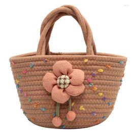 Duffel Bags Women Woven Small Handbag Summer Travel Tote And Purse Casual Shopper Female Armpit Basket Beach Bag Girl Shoulder