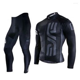 Racing Sets Cycling Jersey Long Sleeve For Men Bicycle Trousers With Gel Padding Breathable 2023 Summer