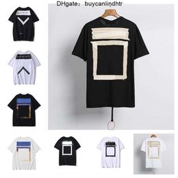 Men's T-shirts 2023 fashion Luxurys Offes Clothing Mens Tee Shirts and Women Loose Tees Tops Man Casual Street Graffiti Shirt Sweatshirtoff White V19N