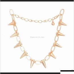 Chokers Personality Punk Wind Sense Pointed Rivet For Women Men Exaggeration Spike Metal Jewellery Sn135 66G07 7Zdat Drop Delivery Neckl Dhx1E