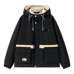 Men's Jackets Spring Autumn Hip Hop Mens Harajuku Patchwork Zipper Windbreaker Streetwear Casual Loose Varsity Coats Unisex Black 230816