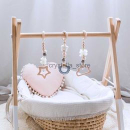 1Set Play Gym Wooden Teether Nordic Room Decor Sensory Rattle Baby Toys Gifts Infant Room Hanging Bed Bell Crib Baby Rattles HKD230817