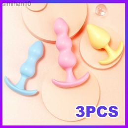 Anal Toys 3 PCS Anal Plug For Women Ass Butt Plug Sex Toys for Gays Men Women Silicone Anal Massager Stimulator Dildo Anal Toys Adults HKD230816