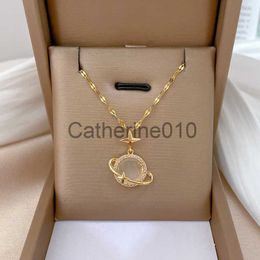 Pendant Necklaces OIMG 316L Stainless Steel Gold Colour Opal Star Pendant Necklace For Women Girl Elegant Jewellery Party Gift Wholesale J230817