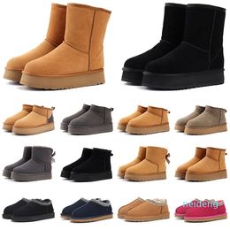 Boots Designer Fur Sheepskin Tazz Booties For Women Australia Ultra Mini Platform Slide Snow Boot winter Slippers boots Shoes