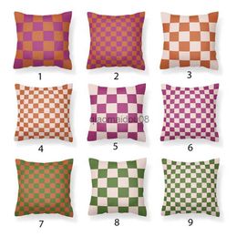 Pillow Case Novelty 3d Checkered Cushion Cover Colorful Couch Checkerboard case Sofa Decorative Custom Outdoor Warm Throw Cover HKD230817