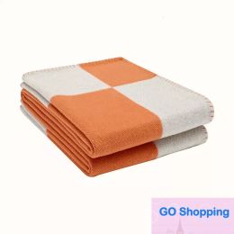 All-match Letter Cashmere Designer Blanket Soft Woolen Scarf Shawl Portable Warmth Thickening Plaid Sofa Bed Fleece Knitted Blanket 135*180CM