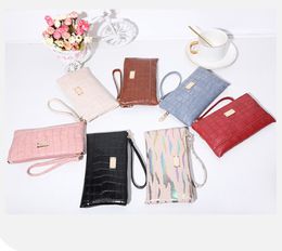 50PCS DHL Long mobile phone bag wallet wholesale handbag alligator wrist bags