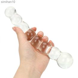 Anal Toys 27-37mm Glass Anal Beads Butt Plug for Women Dildo Vaginal Dilator Female Masturbator Sex Toys Men 18 Adult Games Erotic Product HKD230816