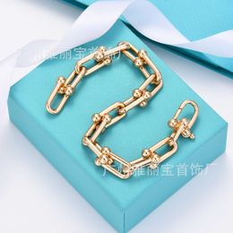 Hot Picking High edition TFF large U-shaped chain bracelet with white copper plated 18K rose gold steel printed horseshoe bracelet 3QOQ