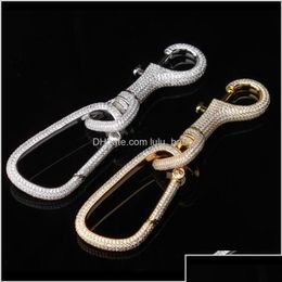 Key Rings Luxury Designer Jewellery Keychain Iced Out Bling Diamond Chain Hip Hop Ring Men Accessories Gold Sier Portachiavi Designers S Dhhnl
