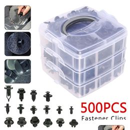 Other Vehicle Tools 500Pcs Car Plastic Clips Fasteners Door Trim Panel Bumper Rivet Retainer Push Engine Er Fastener Drop Delivery M Dh1Va