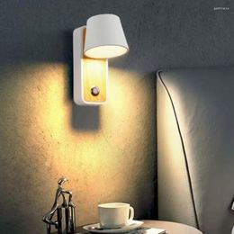 Wall Lamps 3W Modern Simple Bedside Reading Light With Switch TV Sofa Background Lamp Bedroom Balcony Corridor Spotlight