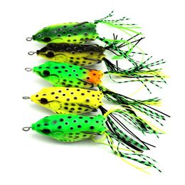 Baits Lures 5PCS Set 6cm 12g Fishhook Fishing Hook Lure Frog Spinner Minnow Salmon Fish Lure Trout Artificial Bait 230816