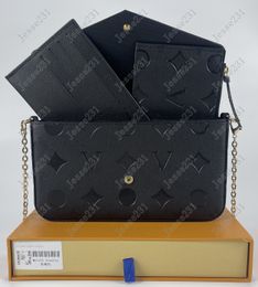 7A designer bag Women Leather crossbody bag 3pcs Shoulder Bags Brown Flower tot bag Clutch Purse wallets Handbags backpack With Box date code serial number M61276