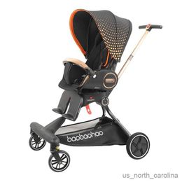 Strollers# Baby stroller fold can sit and lie down Lightweight Baby Stroller Portable Newborn High view Shock absorption Portable baby pram R230817