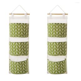 Storage Bags 2PC Pocket Decor 3 Hanging Container Pouch Organizer Wall Toys Grids Bag Housekeeping & Organizers