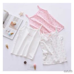 Tank Top 2023 Summer Girls Tanks Children Vest Baby Girls Pretty Beach Clothing Summer Wear Tops Cotton Sleeveless Cool Fabric R230817