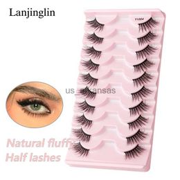 False Eyelashes 10 pairs Half false lashes handmade mink natural fluffy soft volume eye lash extensions Dramatic Makeup Wholesale fake eyelash HKD230817