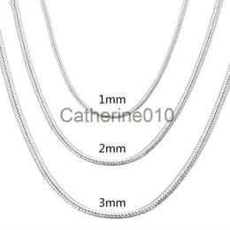 Pendant Necklaces 45-60cm 925 SterlSilver 1MM/2MM/3MM solid Snake Chain Necklace For Men Women Fashion Jewelry for pendant free shipping J230817