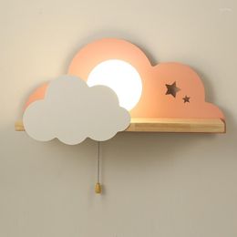 Wall Lamp Modern With Switch Home Decor Cloud Moon Light Living Room Lights Bedroom Pull Lamps Cartoon Lighting