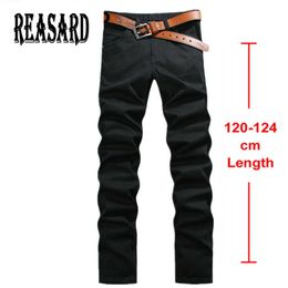 Tall Man 120cm Extra Long Jeans Mens Plus Size 28-44 Black Stretch Twill Pants Classic Trousers Casual Pantsljvb