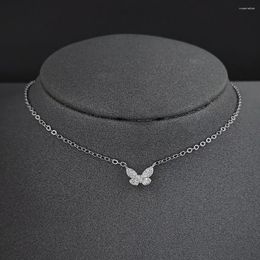 Pendant Necklaces 2023 Trendy Butterfly Necklace Silver Colour For Girl Christmas Gift Jewelri Wholesale Item Designer X6228