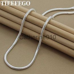 Pendant Necklaces TIEEFEGO 925 SterlSilver 1MM 2MM 3MM 16/18/20/22/24/26/28/30 Inch Snake Chain Necklace For Lady Fashion WeddJewelry Gift J230817