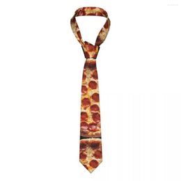 Bow Ties Pepperoni Pizza Pattern Neckties Unisex Polyester 8 Cm Tortilla Food Neck Tie Men Silk Wide Accessories Gravatas Wedding Party