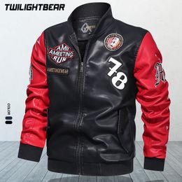 Men's Jackets Motorcycle Jacket Men Leather Jacket Coat Oversized Male Fleece Streetwear PU Leather Bike Jacket Men Clothing Coats 4XL BF202 230816