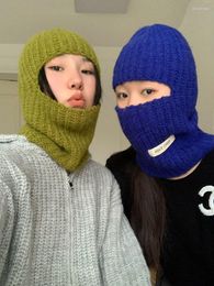 Berets Dual Purpose Knitted Beanies Caps For Men&Women Winter Warmer Unisex Hooded Hat Neck Scarf Cap Ski Skullies Hats Balaclava
