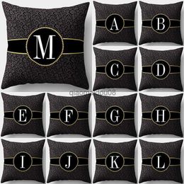 Pillow Case 45x45cm 26 letters cute floral letters polyester living room cushion home sofa decoration case HKD230817