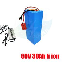 Powerful 60V 30AH Electric Bike Electric Bicycle Lithium Ion battery Lithium battery +5A charger