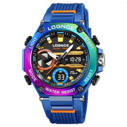 Wristwatches LOQNCE Luxury Sport Watches With Box Digital Double Time Chronograph Watch Mens Student Electronic