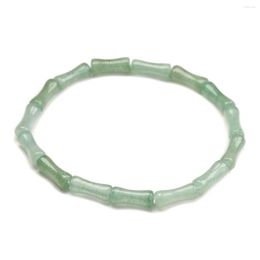 Strand Natural Green Aventurine Bamboo Shape For Women Handmade Meditation Yoga Healing Jewellery With Elastic Cord 5 12