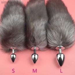 Anal Toys Anal Plug Real Fox Tail Cosplay Butt Plug Anal Sex Tail Adult Products Anal Sex Toys for Woman Butt Plug For Couple Cosplay 2020 HKD230816