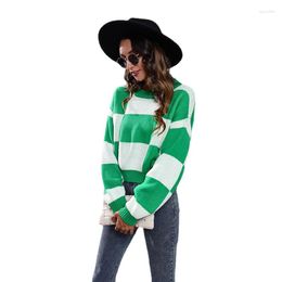 Women's Sweaters A Gothic Streetwear Checkerboard Knitted Sweater C Women Harajuku Hippie Vintage O-Neck Oversize Long Sleeve Patchwork